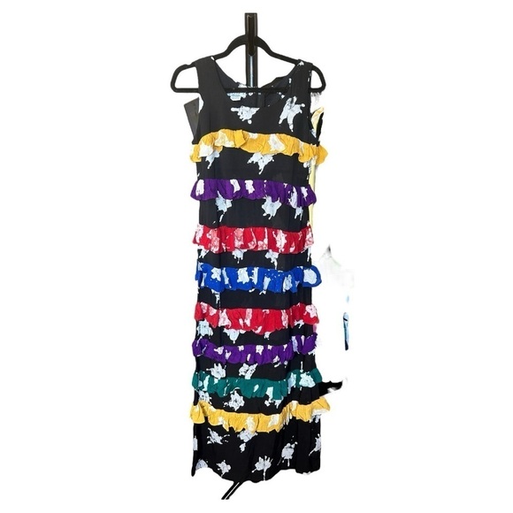 NWT BUSAYO Ropo Splatter Print Ruffle Dress - Picture 3 of 10